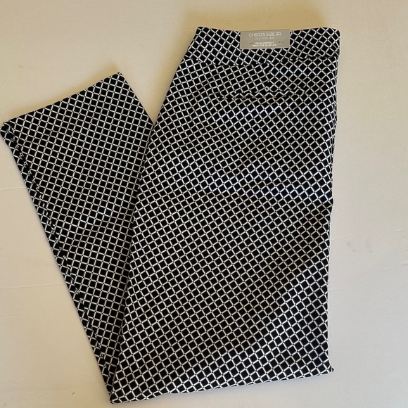 Chico's Pants - Chico's NWT so slimming Brigitte slim leg Black and White Geometric Pants
